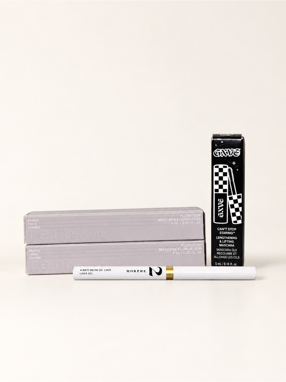 Bundle - r.e.m Mascara x2, GXVE Mascara, Morphe gel liner